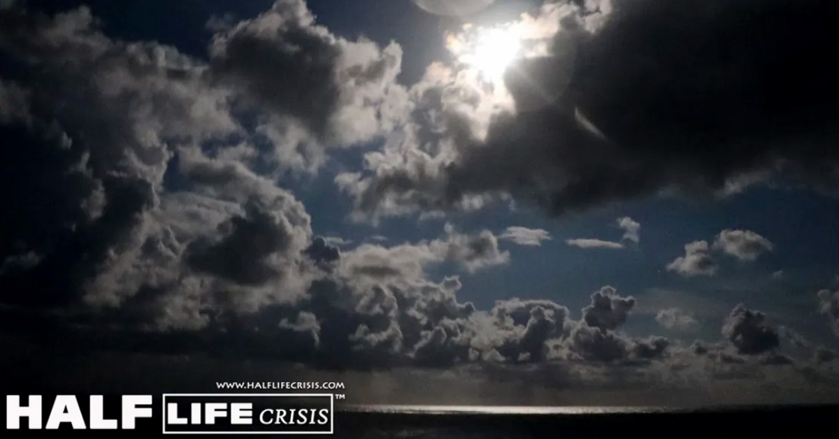 HLC moonlight clouds at night over the ocean web